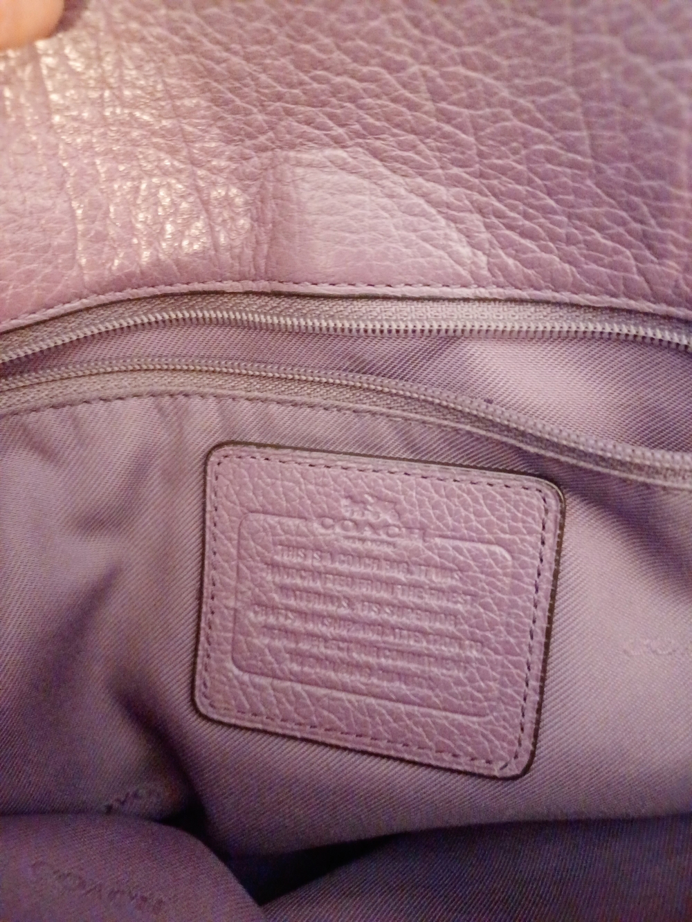 Coach Pebbled Leather Satchel in Plum - Picture 8 of 10